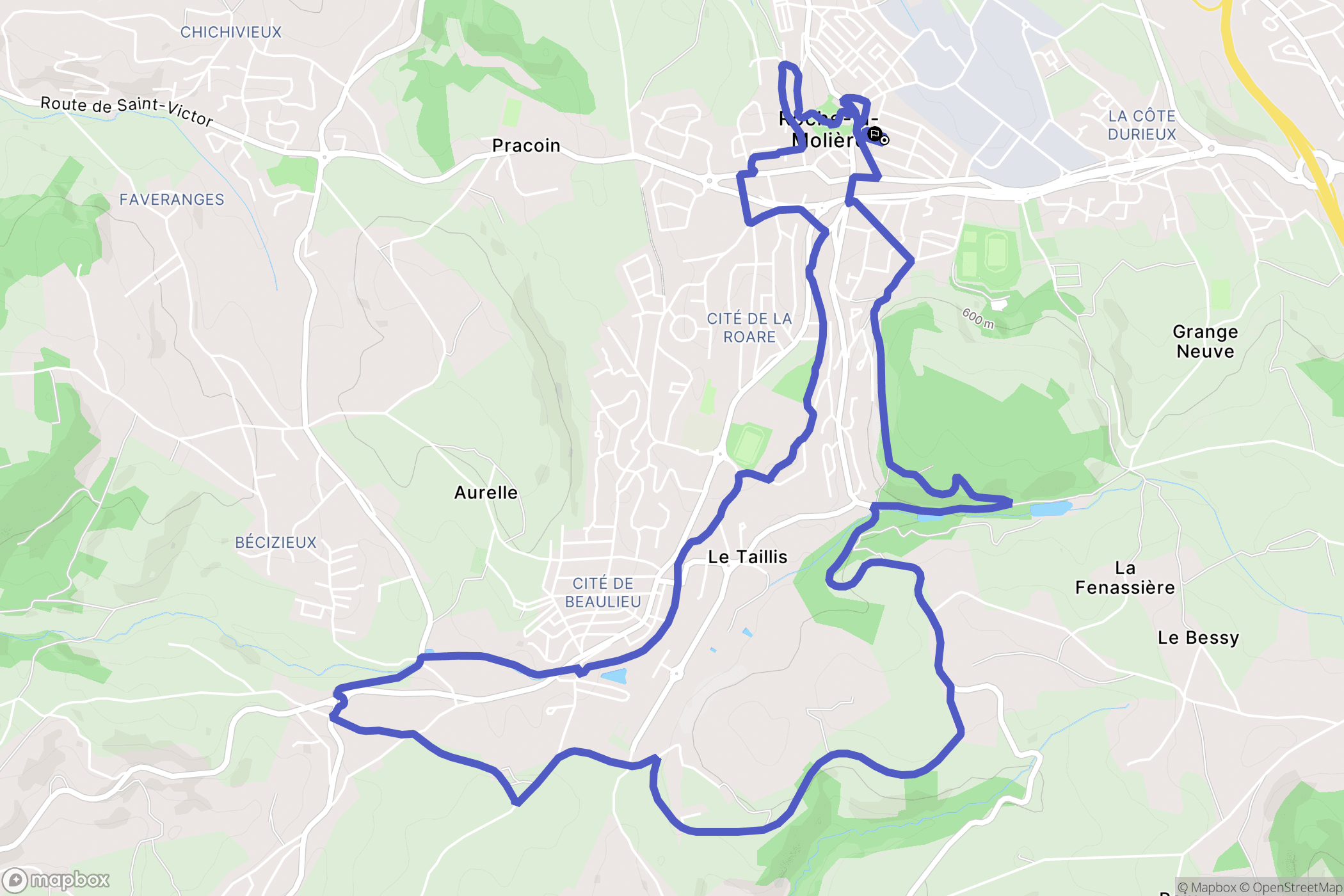 Roche-la-Molière : carte du parcours de randonnée - France