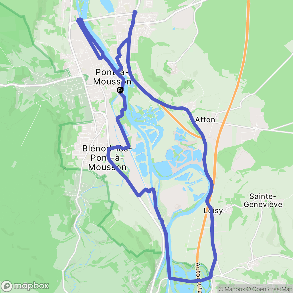 Pont-à-Mousson : carte du parcours de randonnée - France