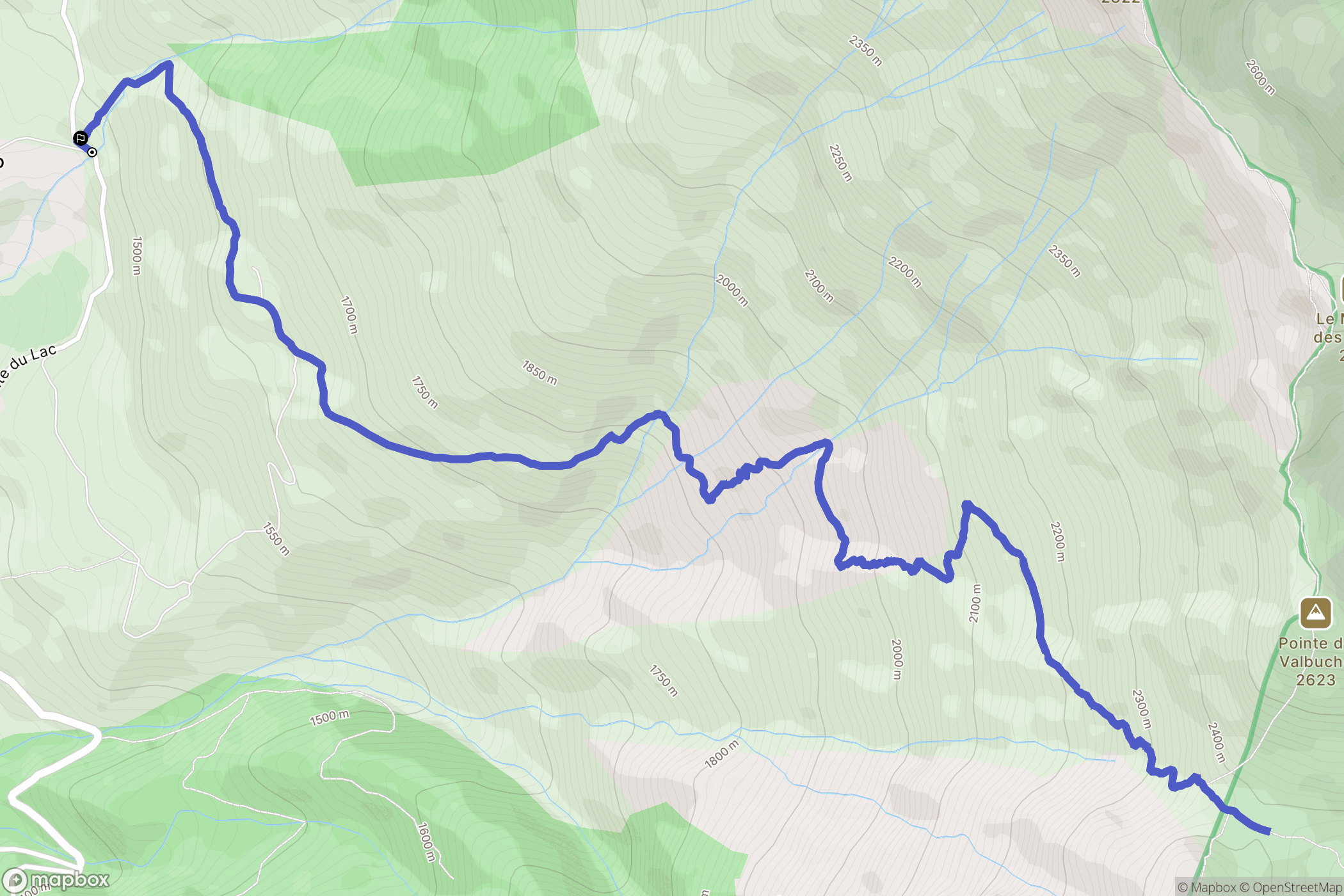 Saint-François-Longchamp : carte du parcours de randonnée - France