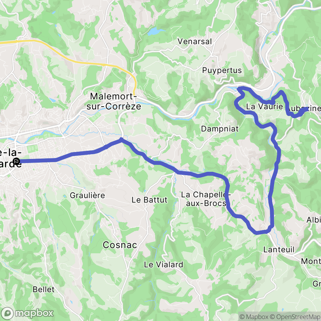 Brive-la-Gaillarde : carte du parcours de randonnée - France