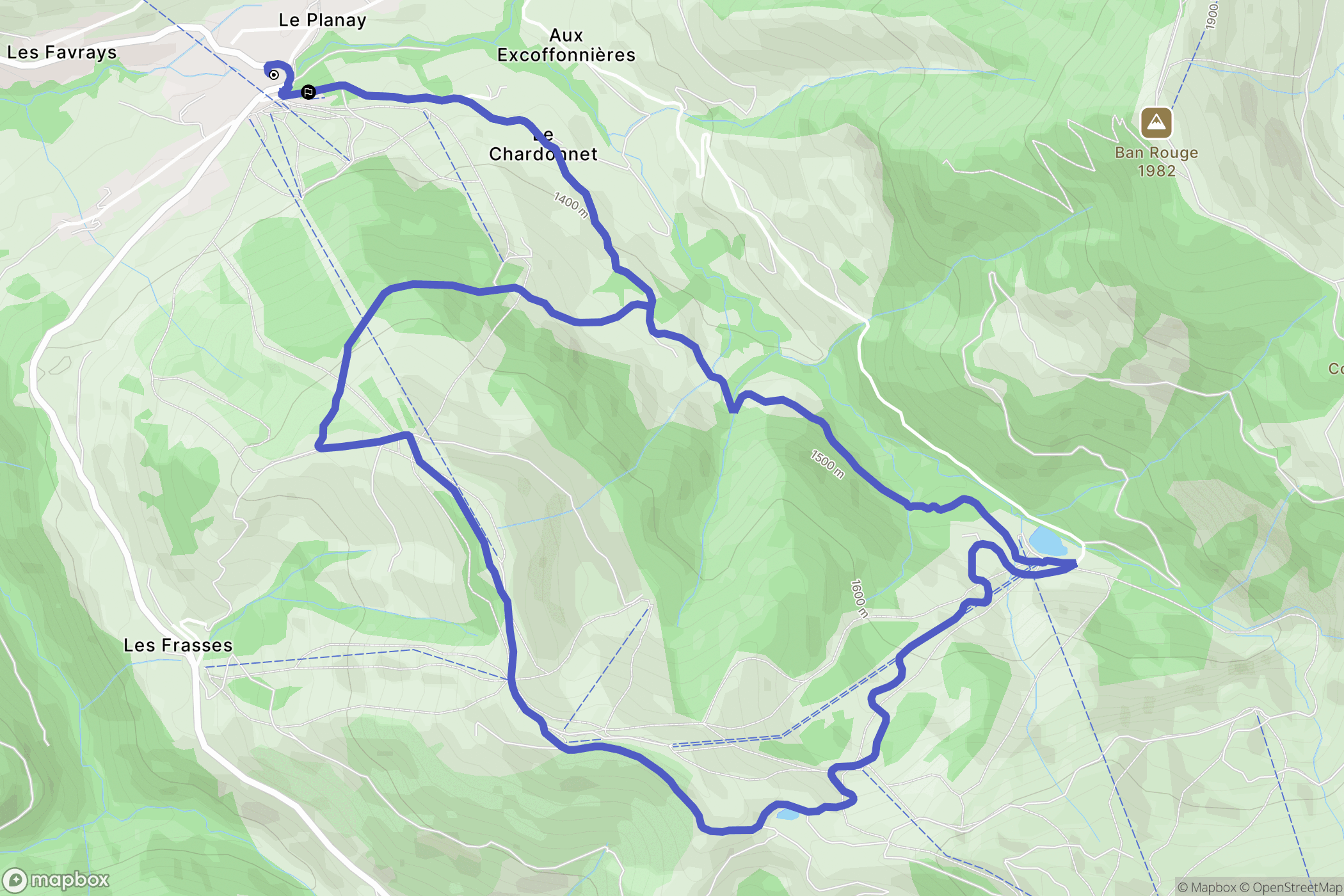 Notre-Dame-de-Bellecombe : carte du parcours de randonnée - France