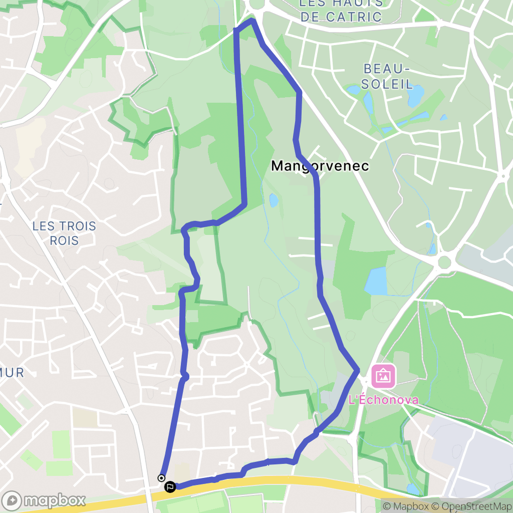 Vannes : carte du parcours de randonnée - France