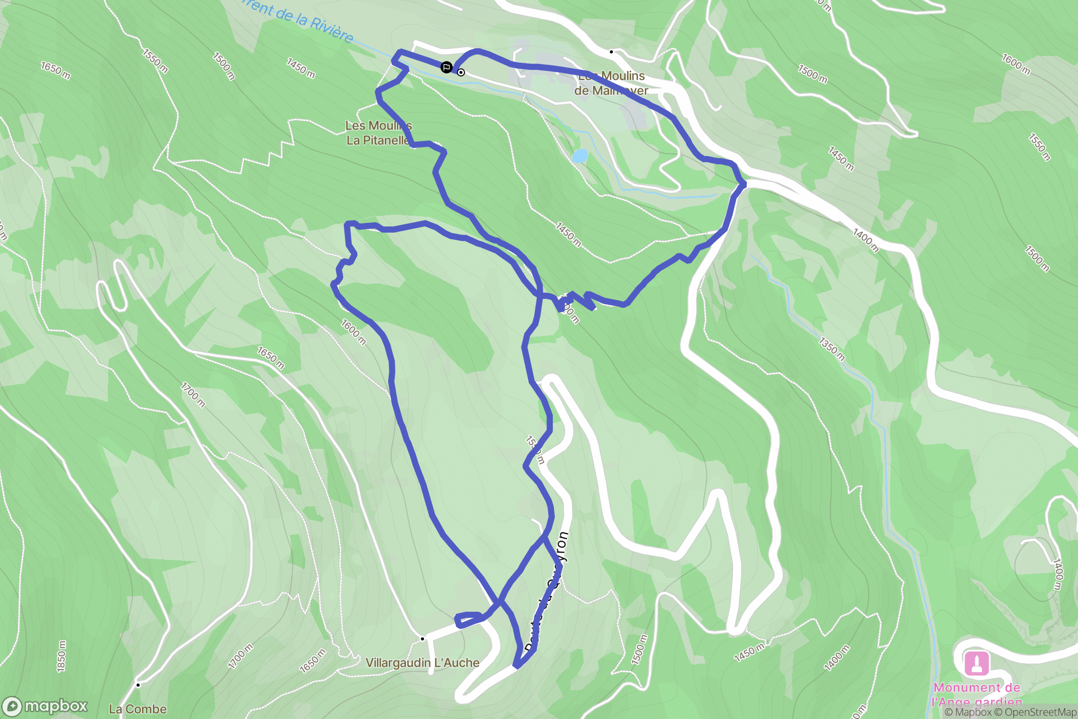Arvieux : carte du parcours de randonnée - France