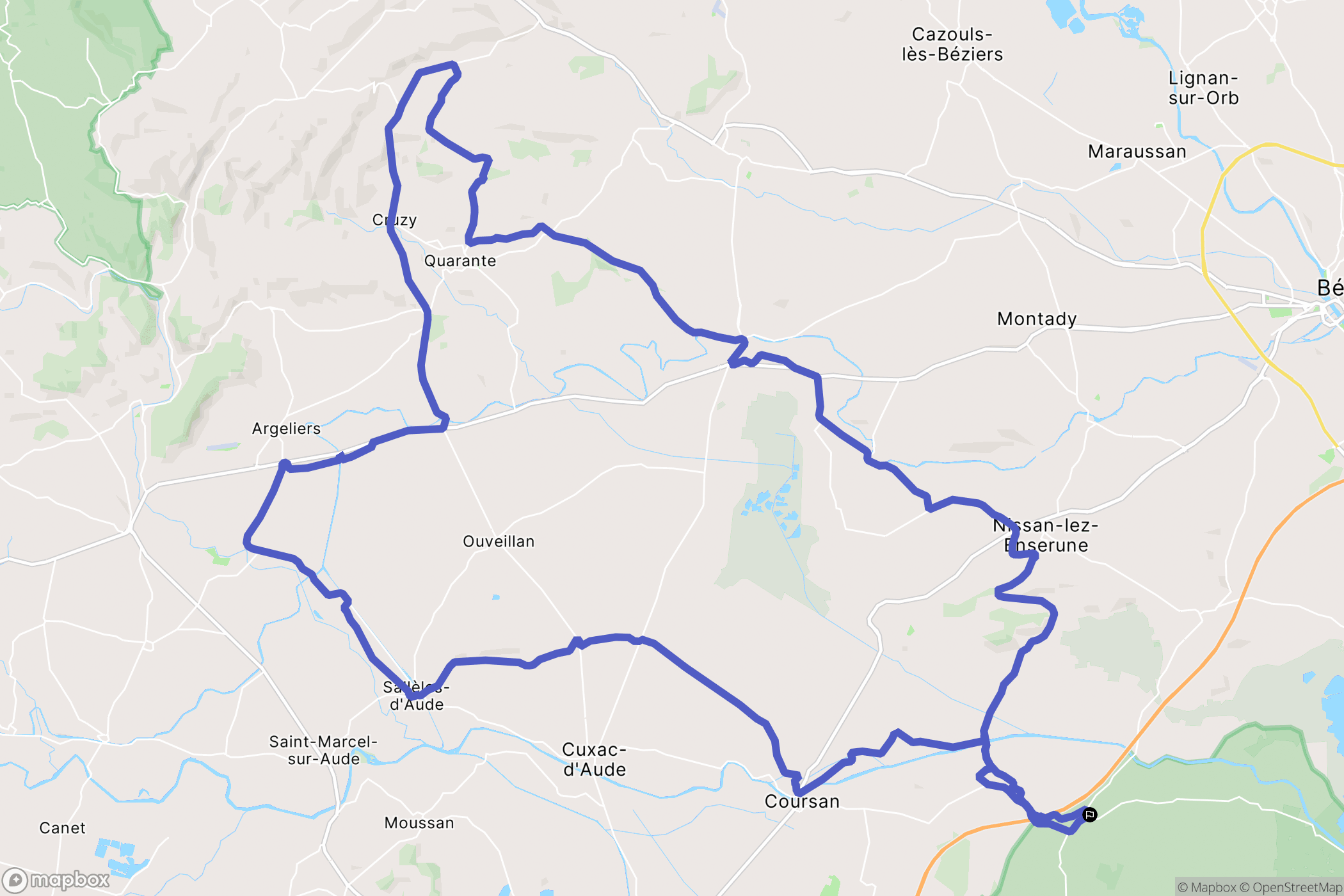 Fleury : carte du parcours de randonnée - France