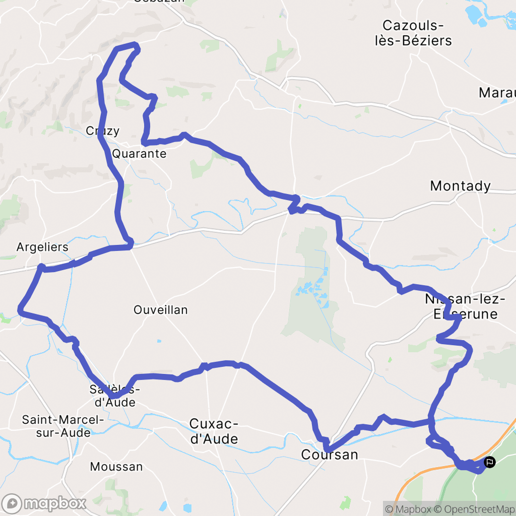 Fleury : carte du parcours de randonnée - France