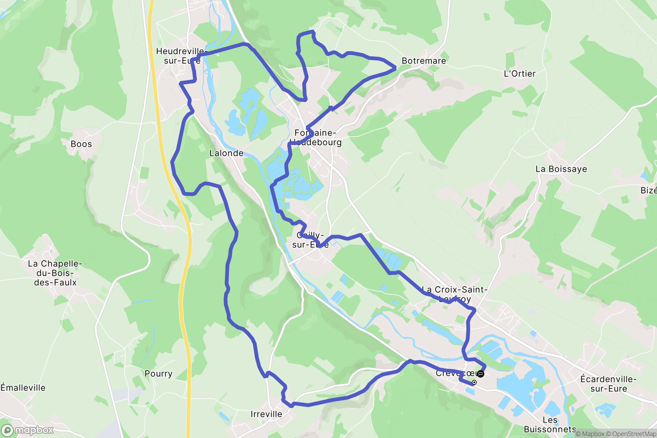 Clef-Vallée-d'Eure : carte du parcours de randonnée - France