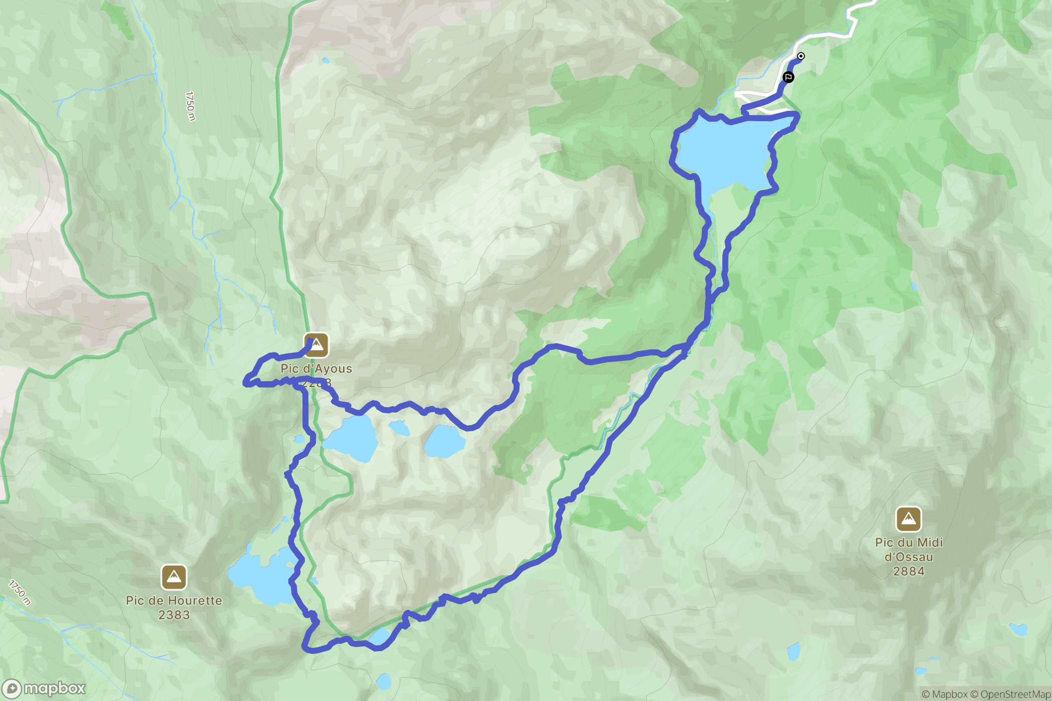 Laruns : carte du parcours de randonnée - France