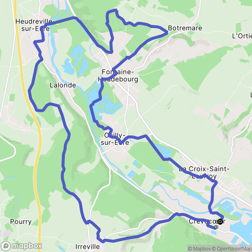 Clef-Vallée-d'Eure : carte du parcours de randonnée - France