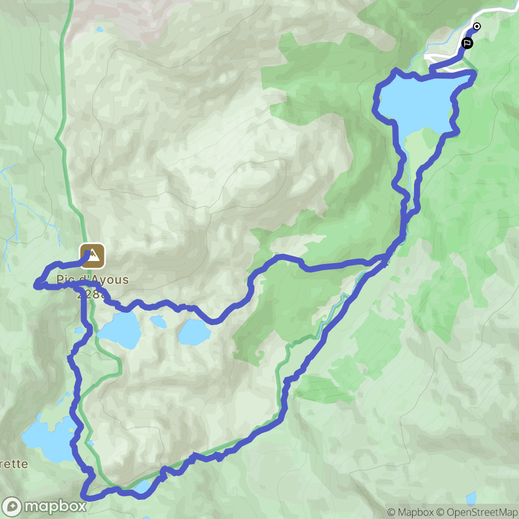 Laruns : carte du parcours de randonnée - France