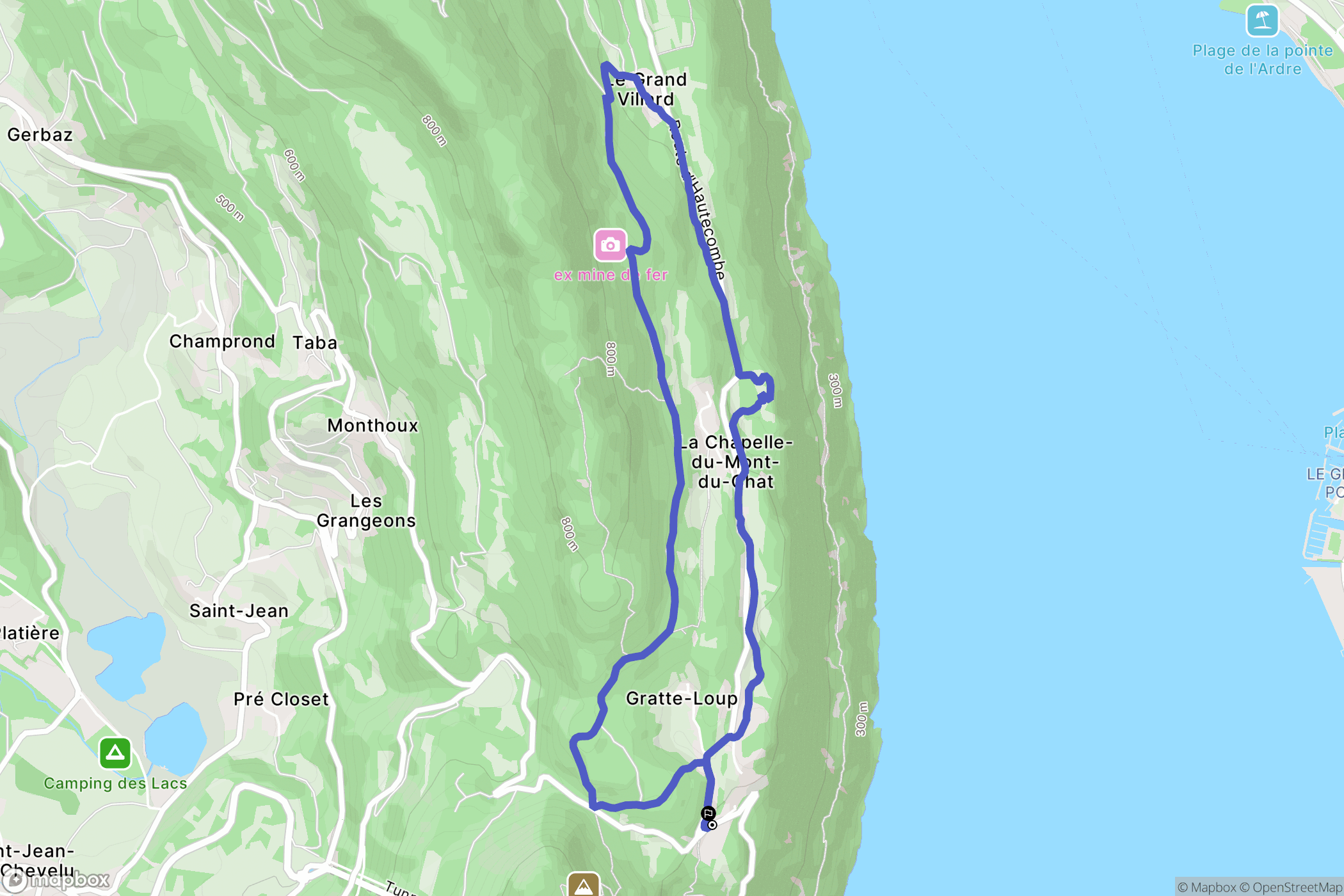 La Chapelle-du-Mont-du-Chat : carte du parcours de randonnée - France