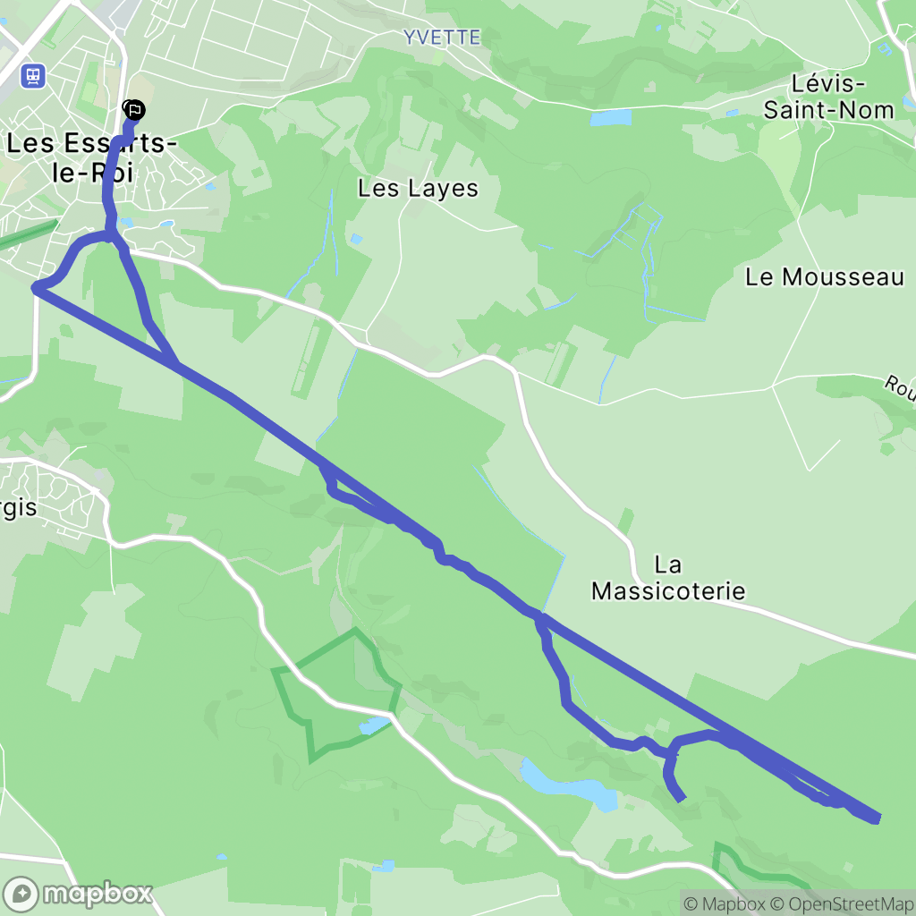 Les Essarts-le-Roi : carte du parcours de randonnée - France