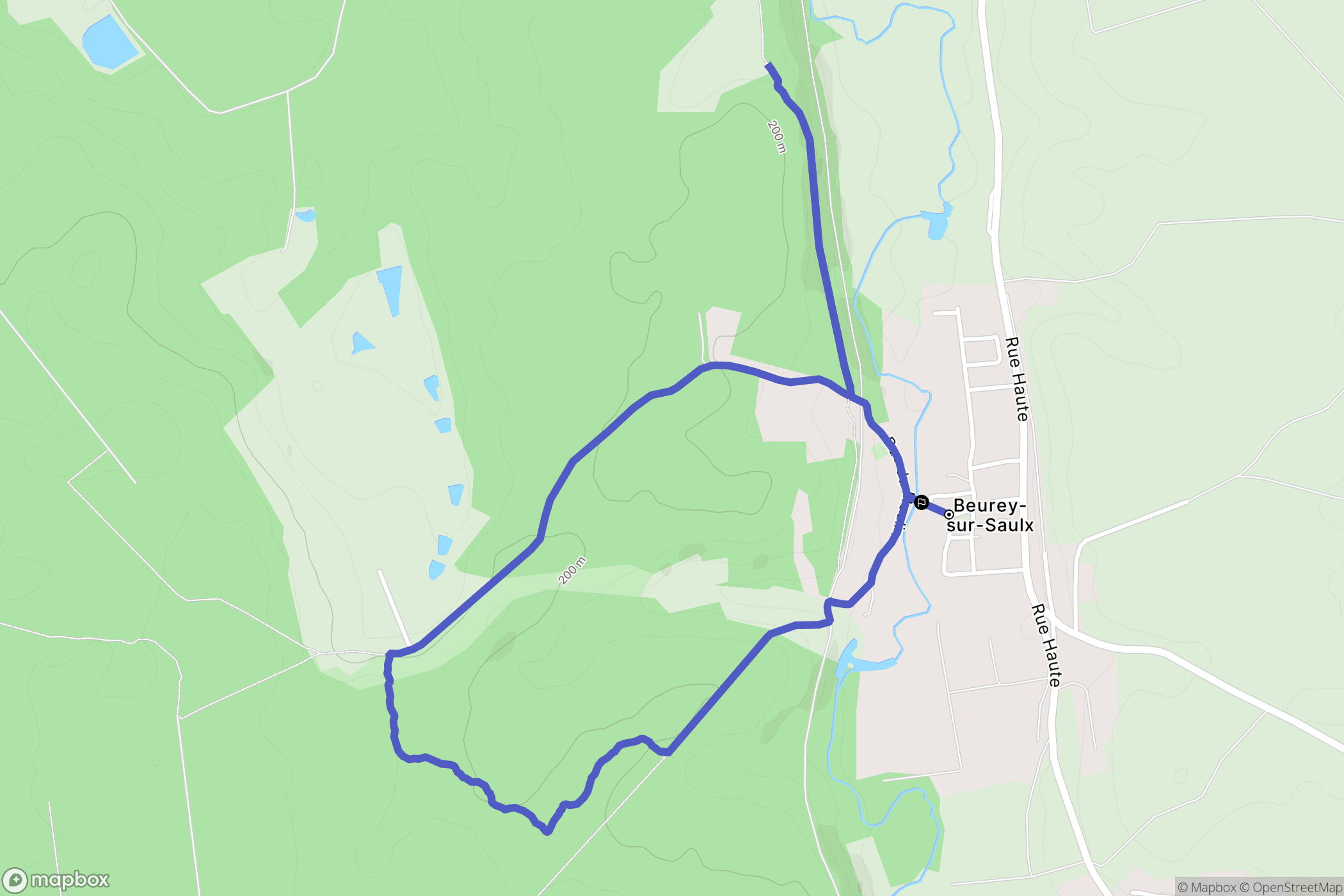 Beurey-sur-Saulx : carte du parcours de randonnée - France