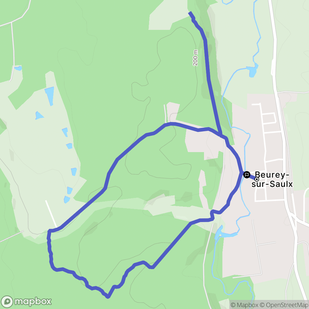 Beurey-sur-Saulx : carte du parcours de randonnée - France
