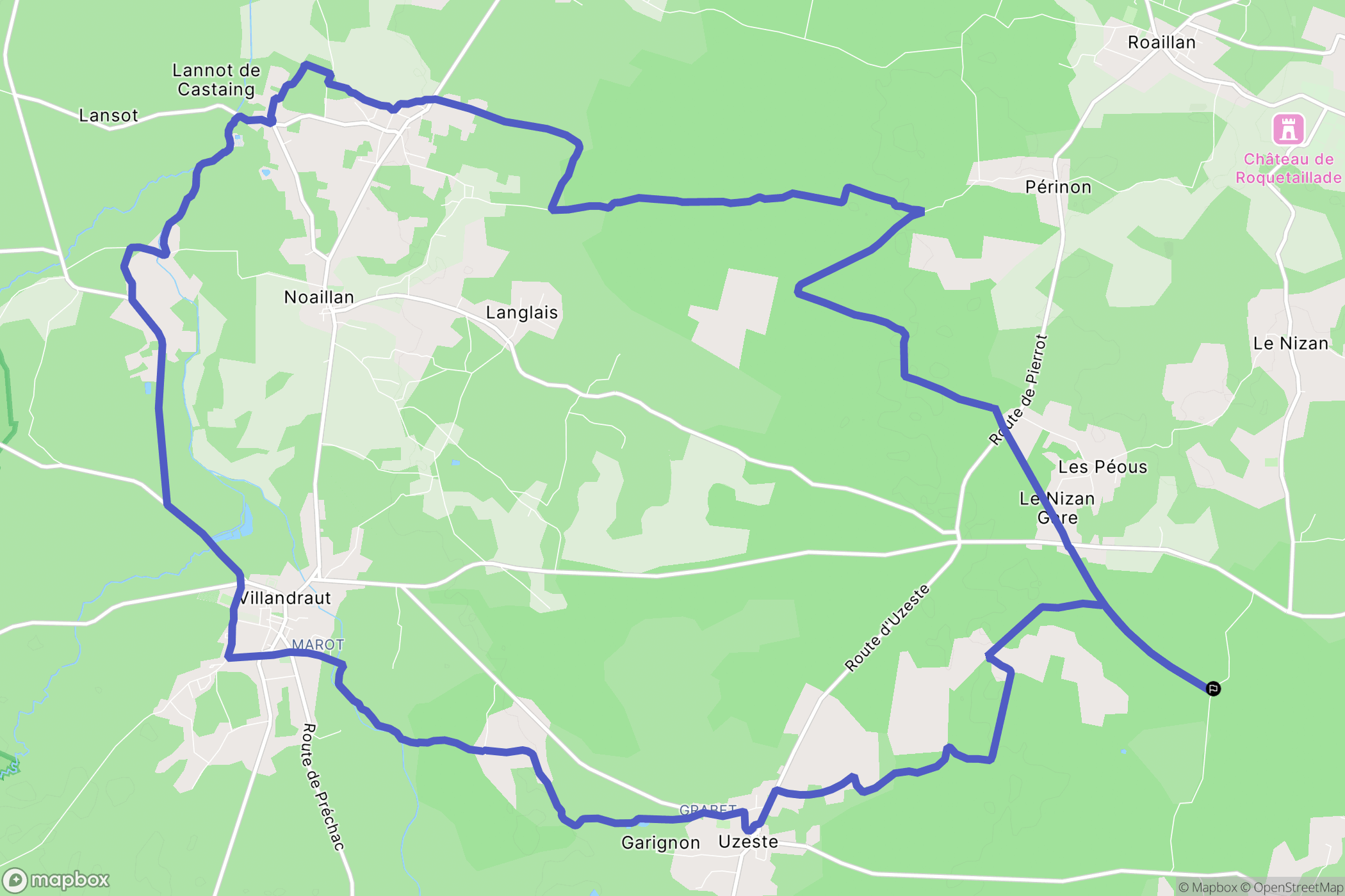 Le Nizan : carte du parcours de randonnée - France