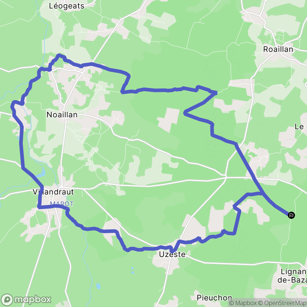 Le Nizan : carte du parcours de randonnée - France