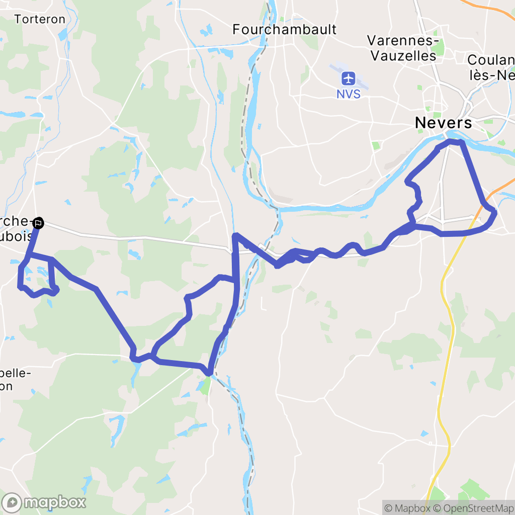 La Guerche-sur-l'Aubois : carte du parcours de randonnée - France