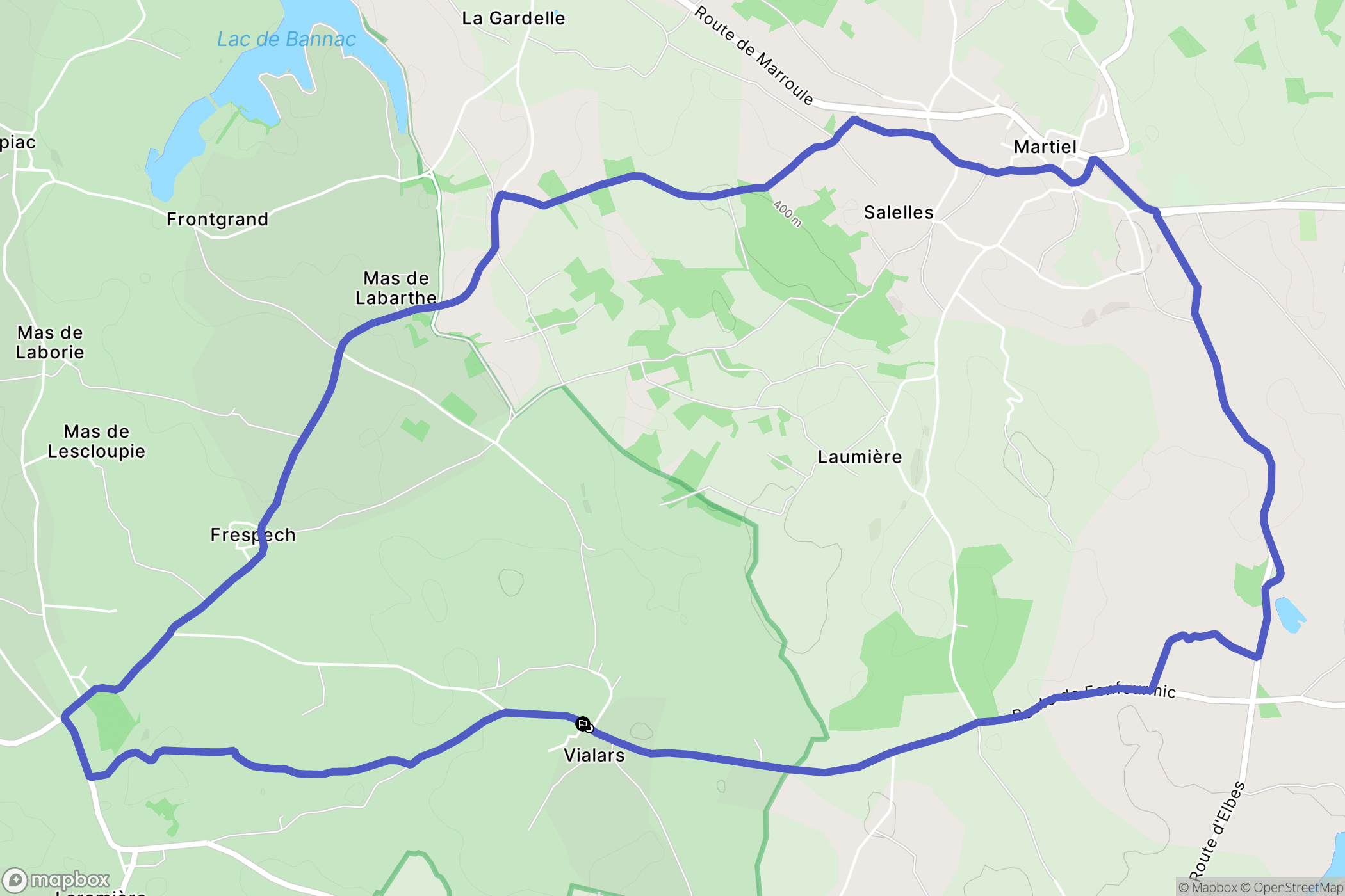 Laramière : carte du parcours de randonnée - France