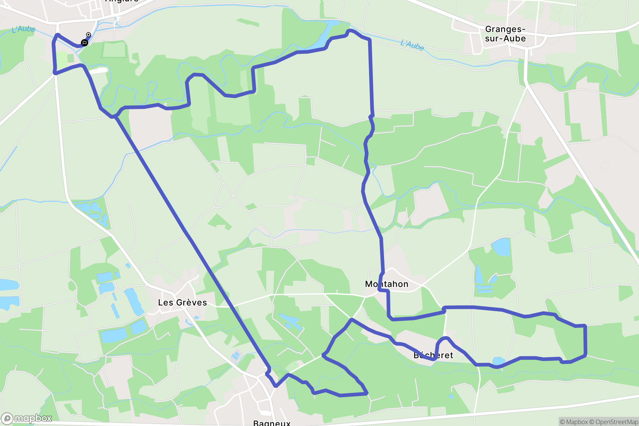 Anglure : carte du parcours de randonnée - France