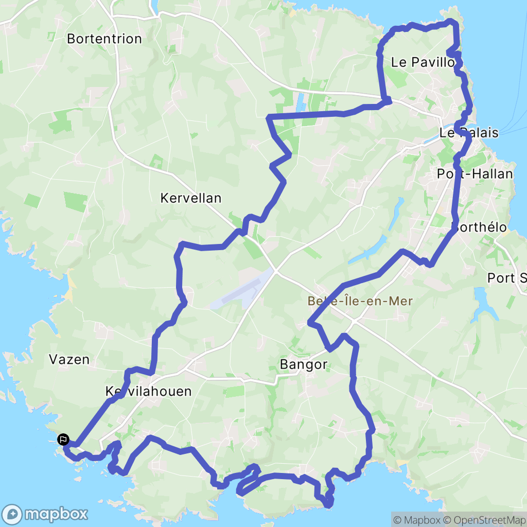 Bangor : carte du parcours de randonnée - France