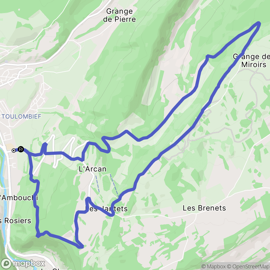 Pontarlier : carte du parcours de randonnée - France