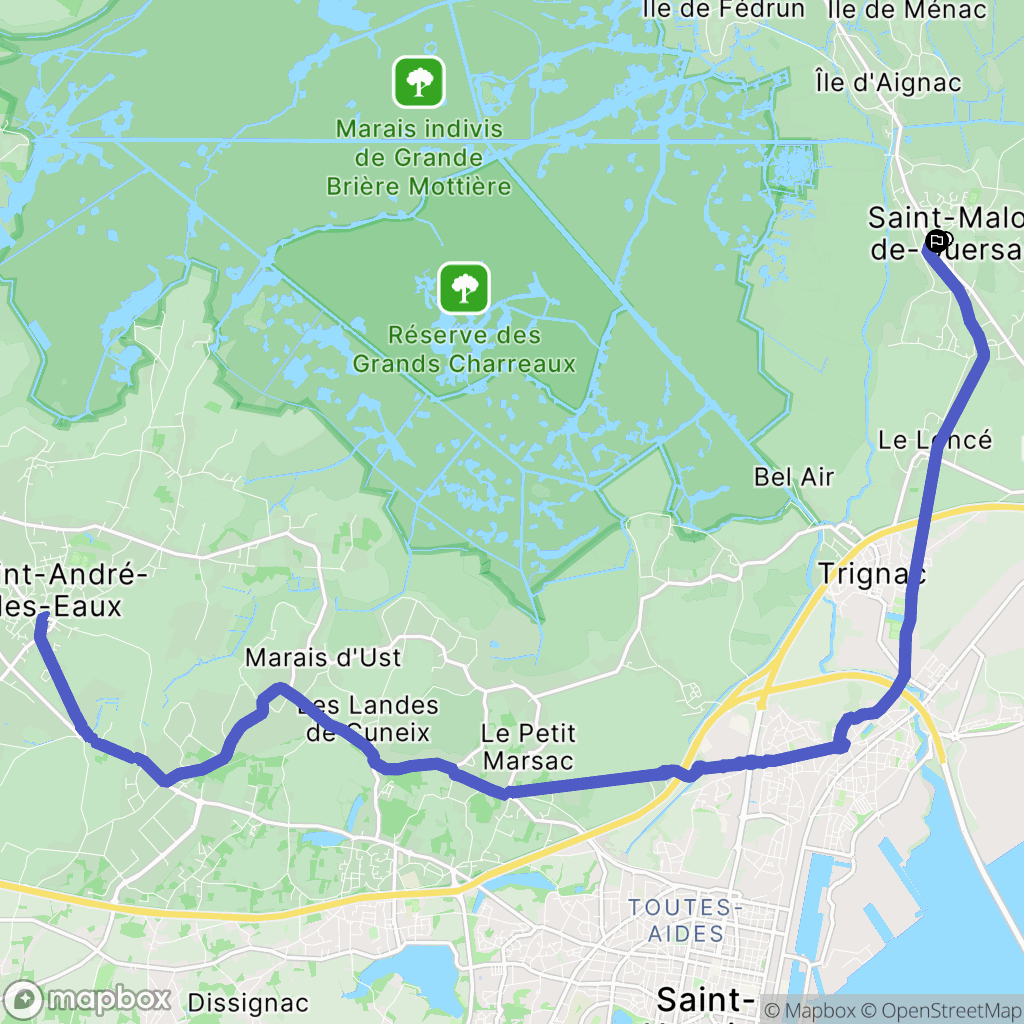 Saint-Malo-de-Guersac : carte du parcours de randonnée - France