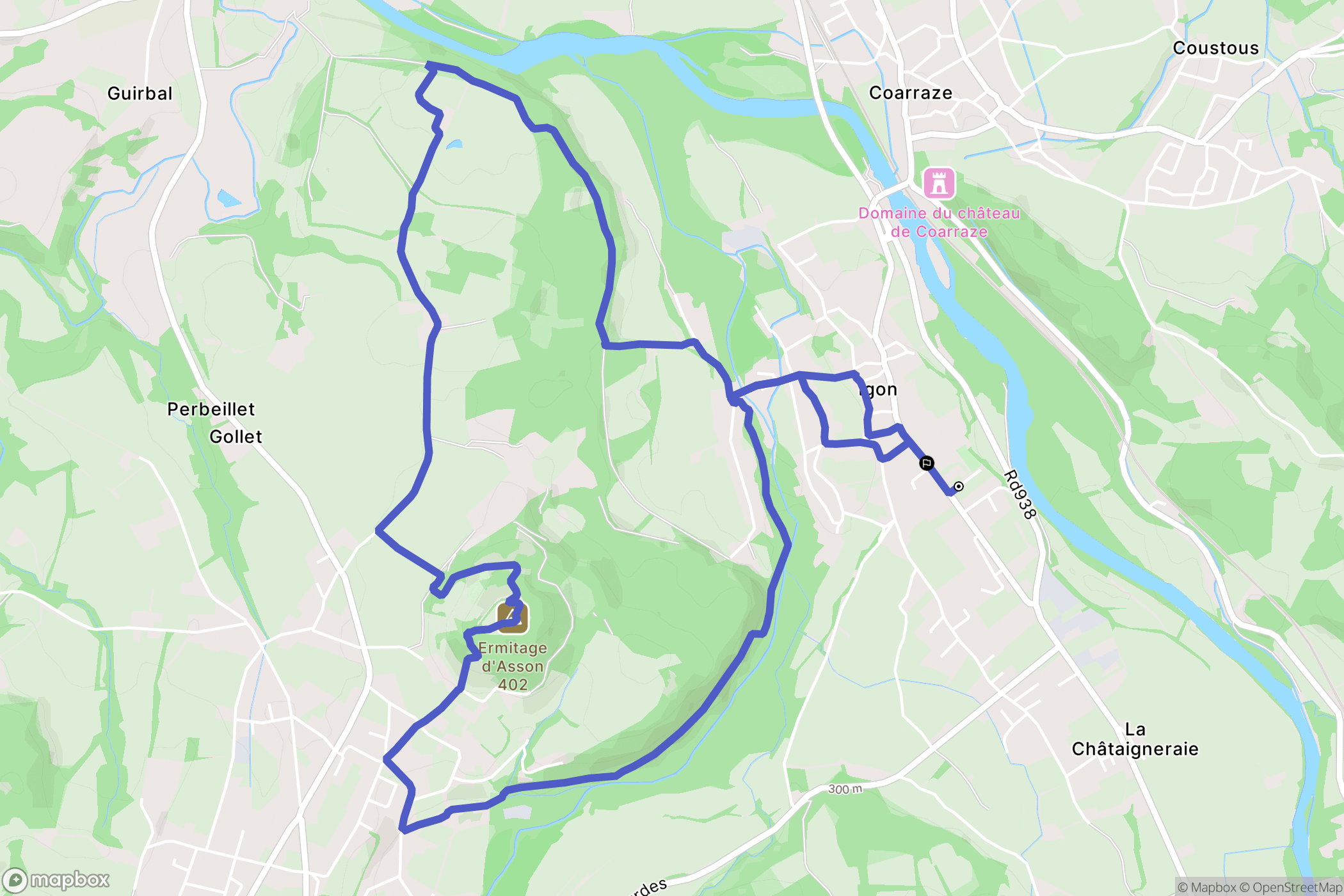 Igon : carte du parcours de randonnée - France
