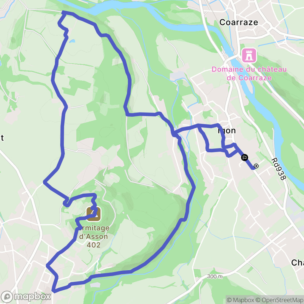 Igon : carte du parcours de randonnée - France