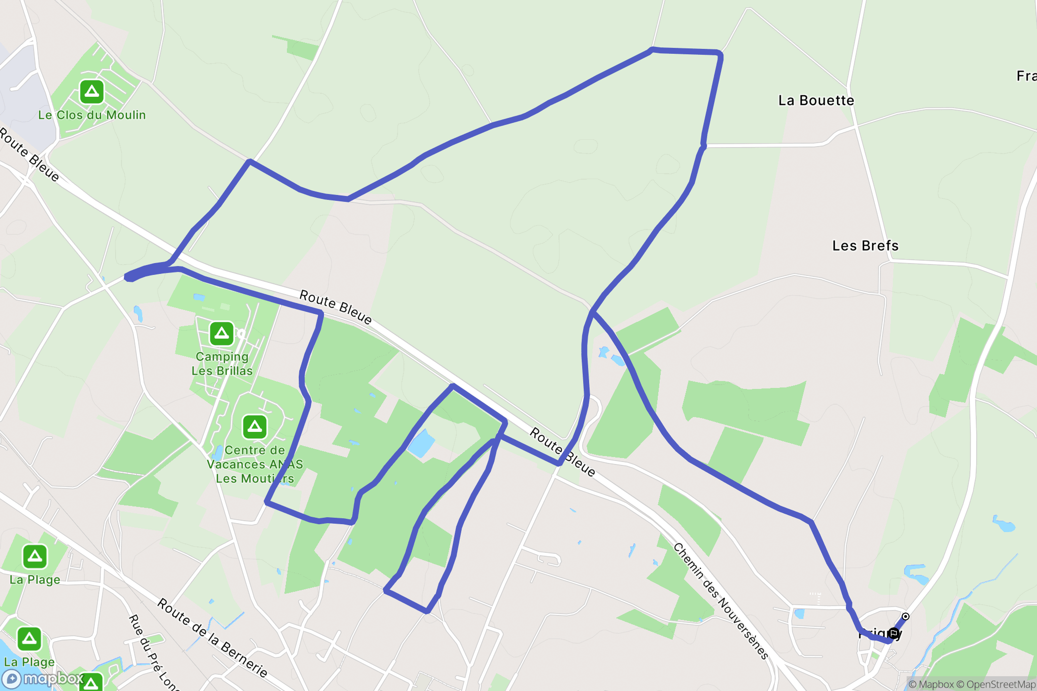 Les Moutiers-en-Retz : carte du parcours de randonnée - France