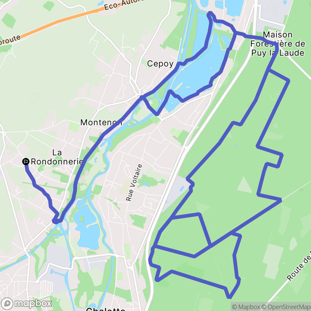 Corquilleroy : carte du parcours de randonnée - France
