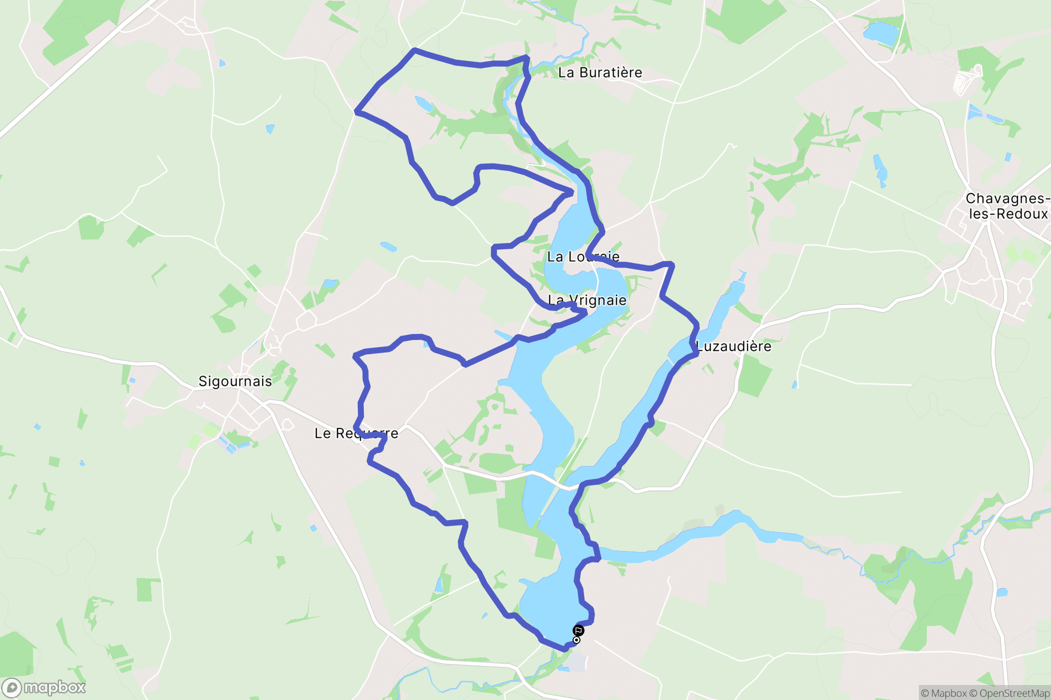 Bazoges-en-Pareds : carte du parcours de randonnée - France