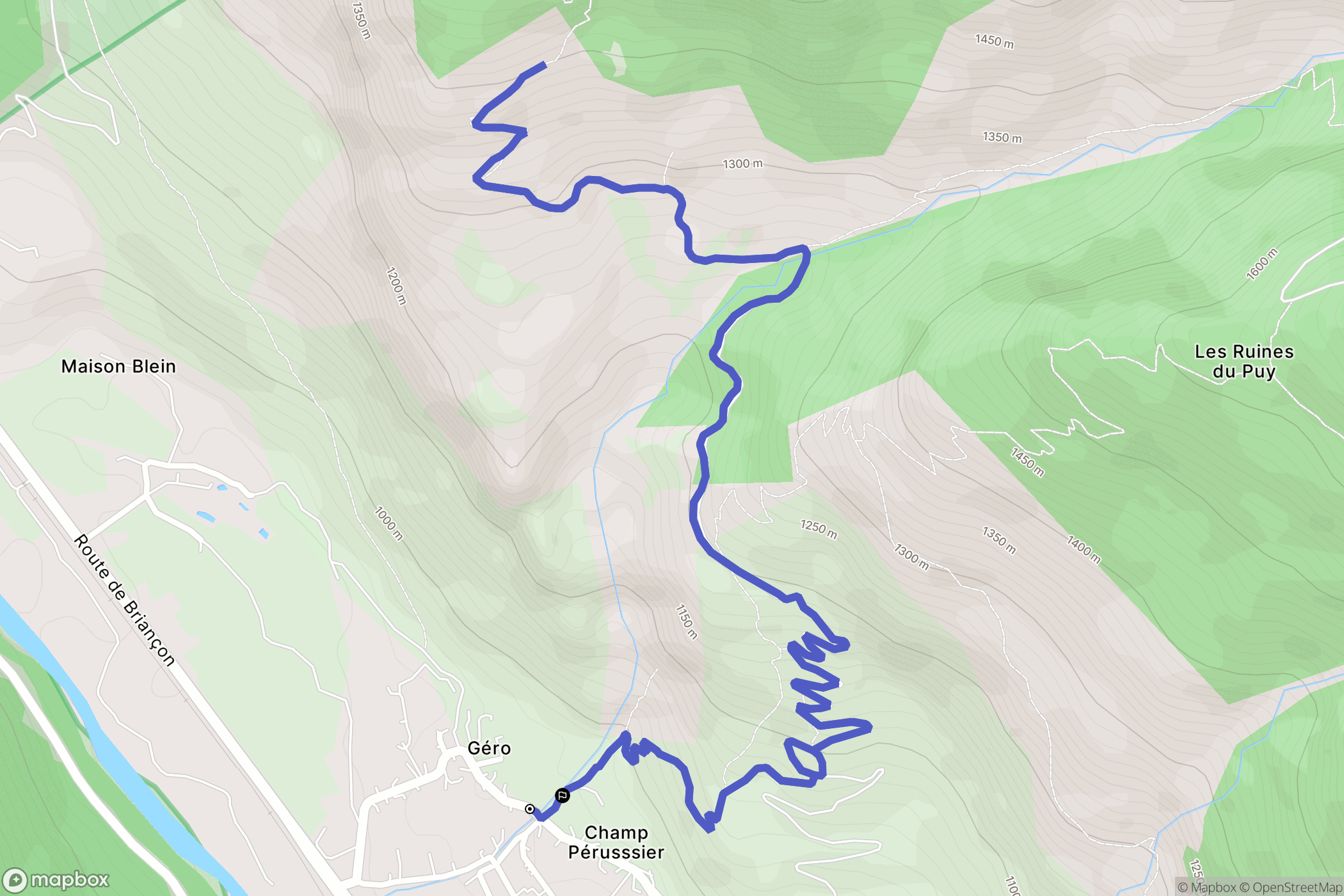 La Roche-de-Rame : carte du parcours de randonnée - France
