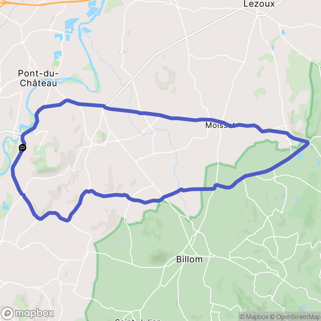 Mur-sur-Allier : carte du parcours de randonnée - France