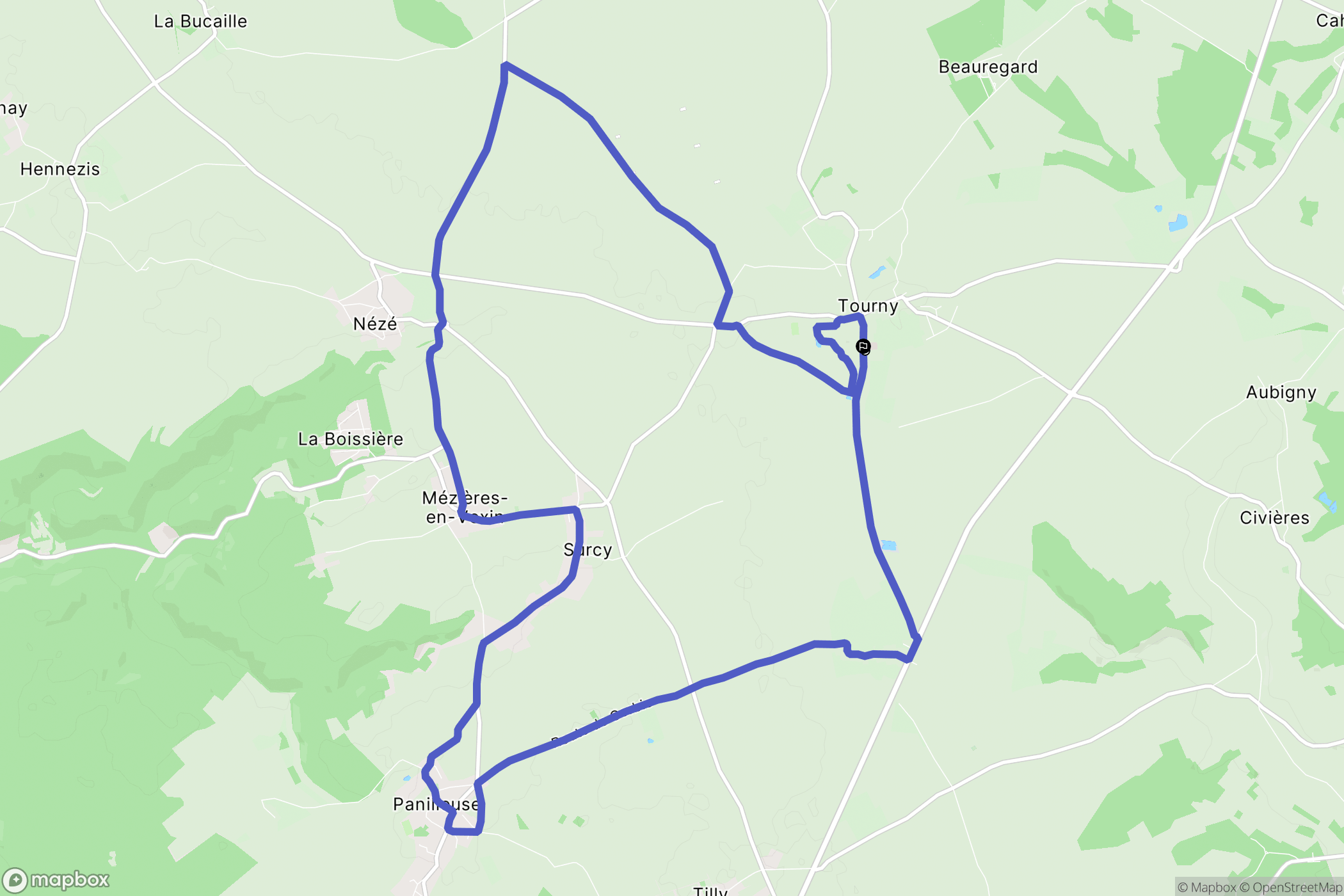 Vexin-sur-Epte : carte du parcours de randonnée - France