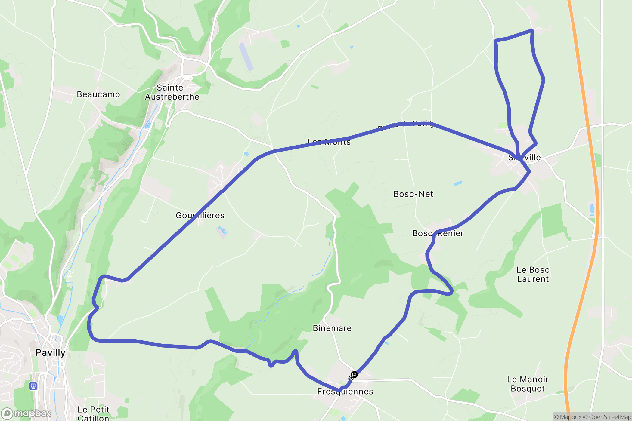 Fresquiennes : carte du parcours de randonnée - France