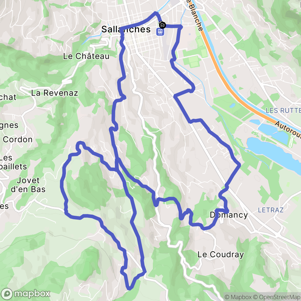 Sallanches : carte du parcours de randonnée - France