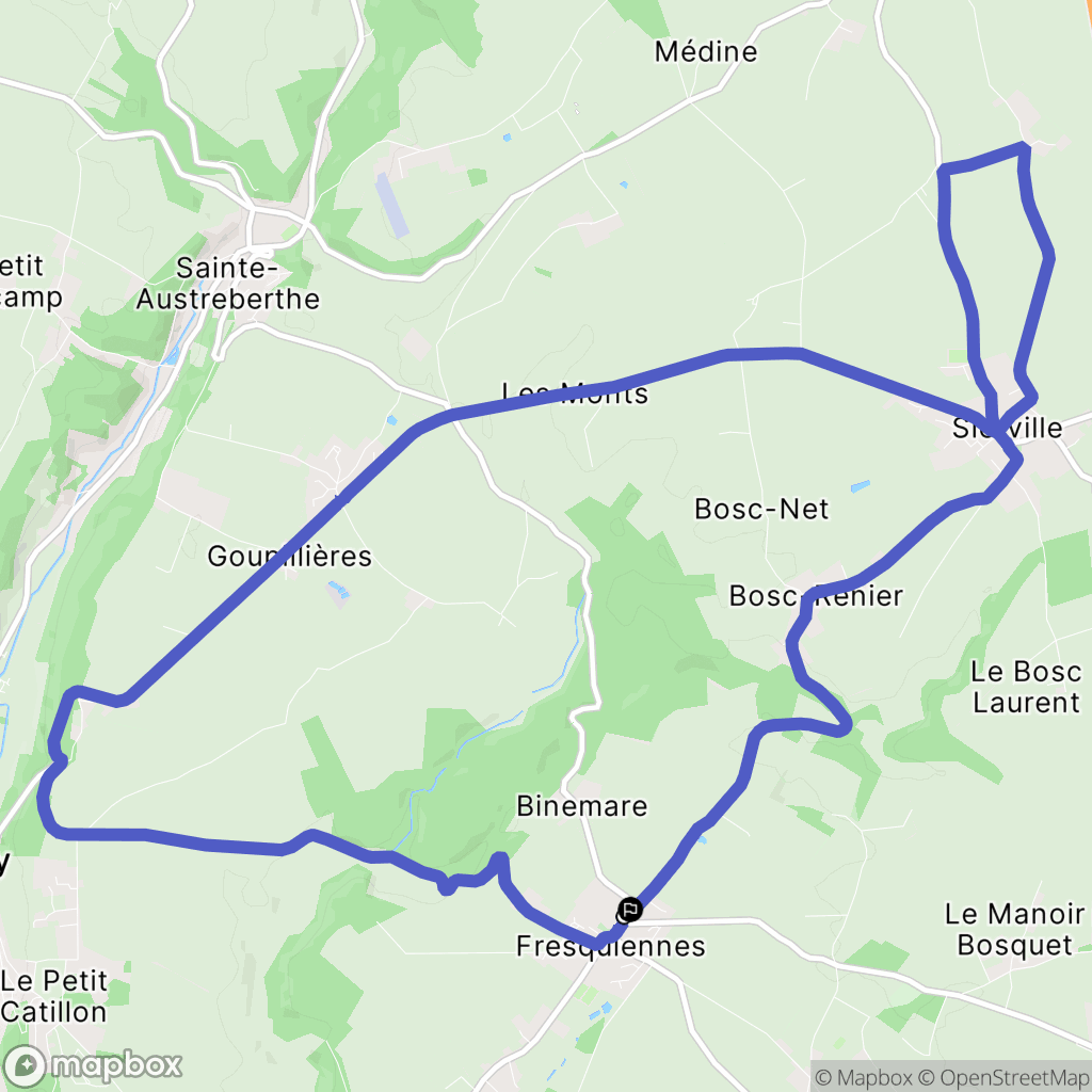 Fresquiennes : carte du parcours de randonnée - France