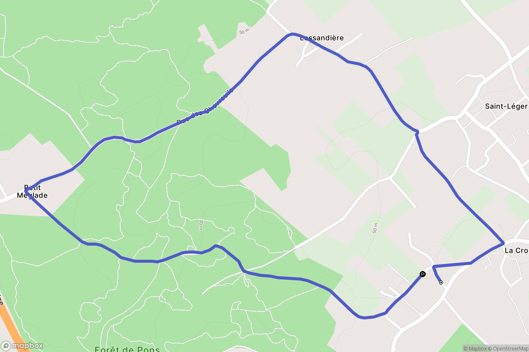 Saint-Léger : carte du parcours de randonnée - France