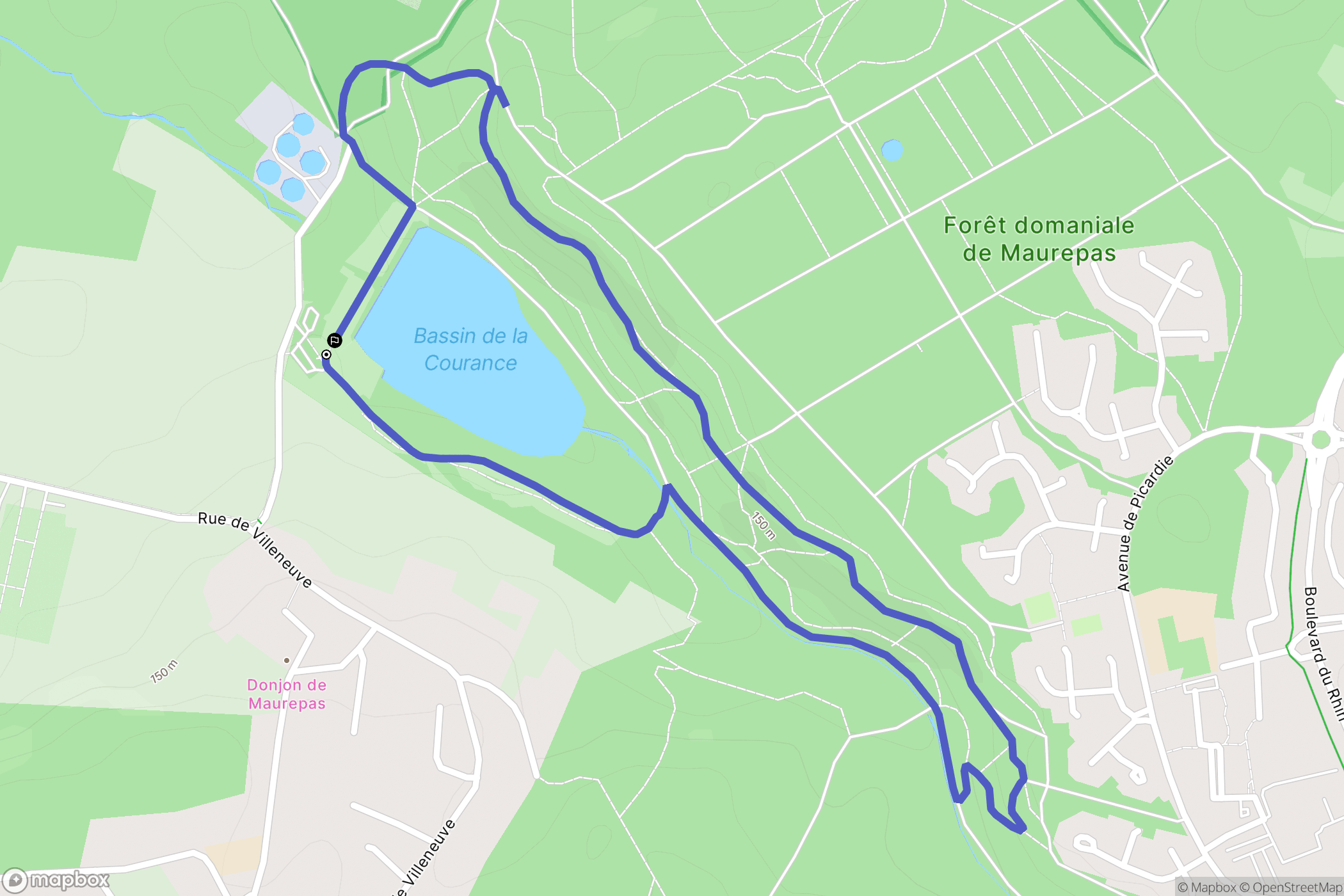Maurepas : carte du parcours de randonnée - France