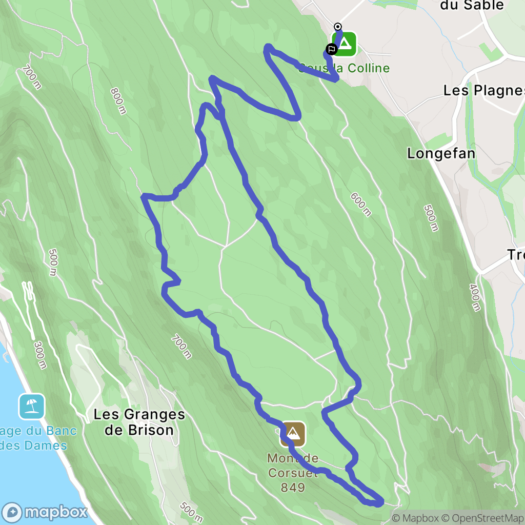 La Biolle : carte du parcours de randonnée - France