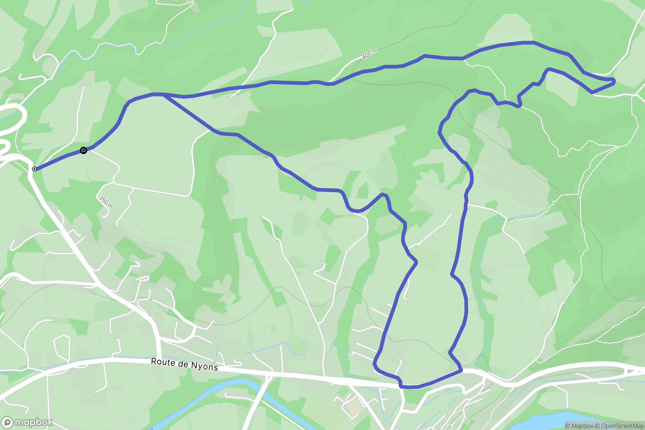 Mollans-sur-Ouvèze : carte du parcours de randonnée - France