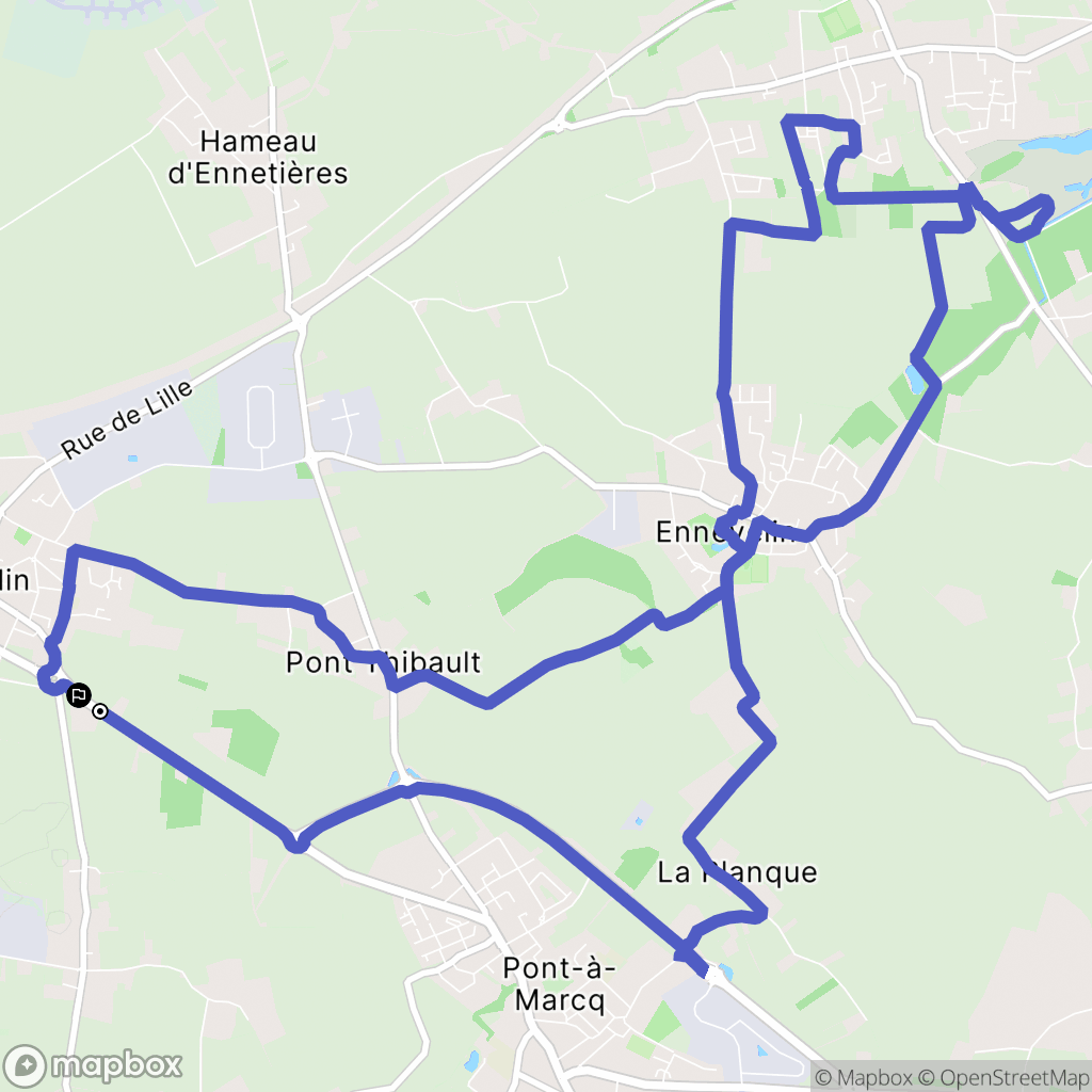 Avelin : carte du parcours de randonnée - France