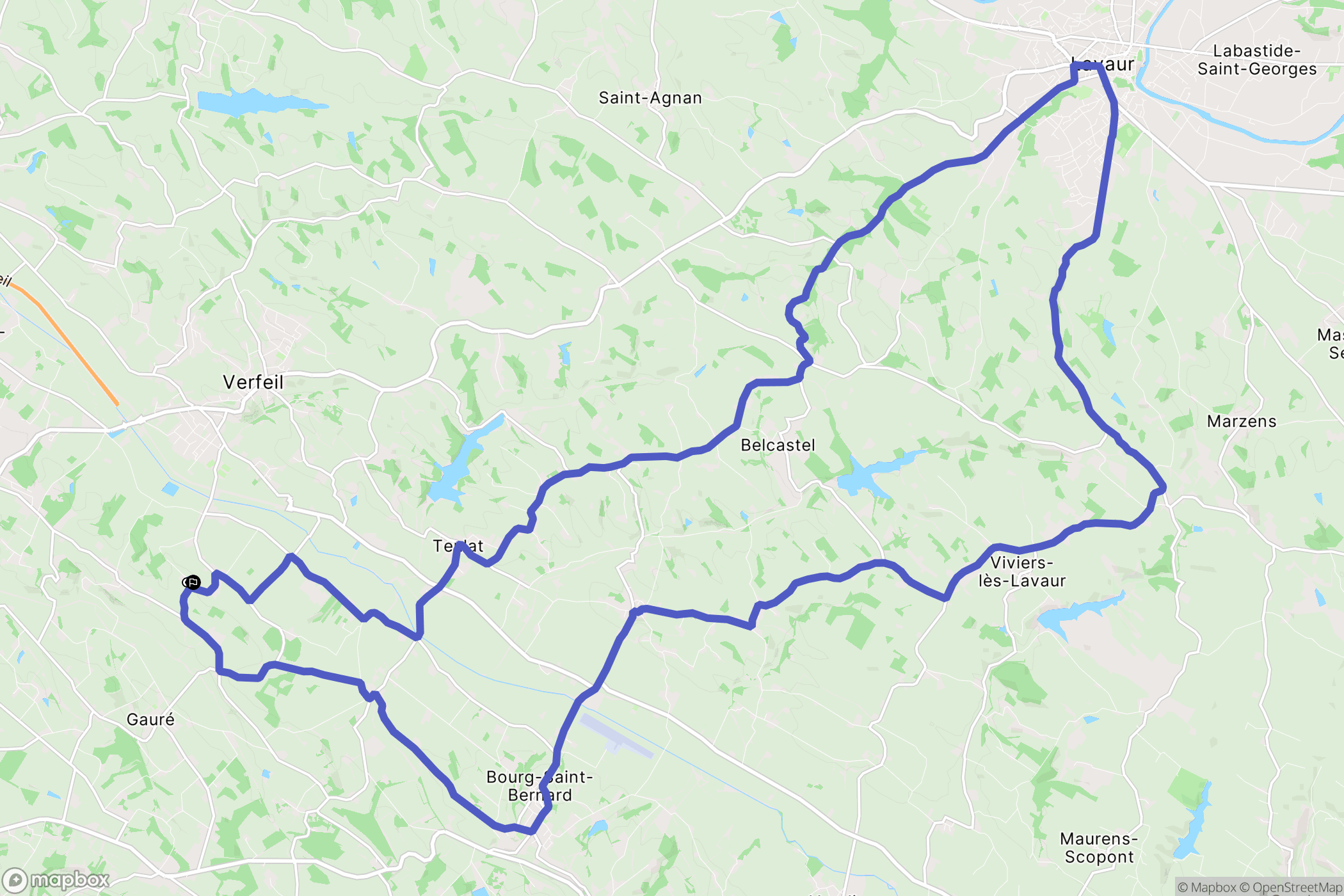 Saint-Pierre : carte du parcours de randonnée - France