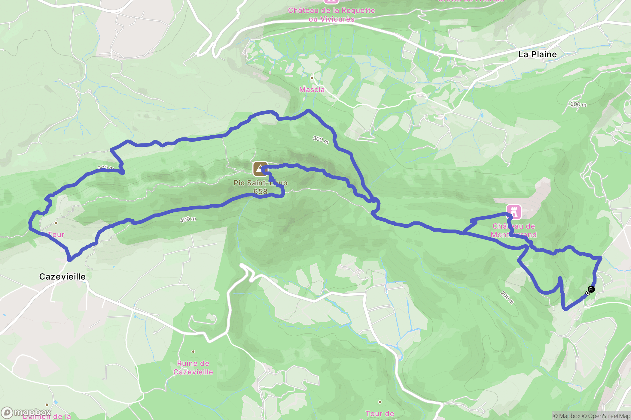 Saint-Mathieu-de-Tréviers : carte du parcours de randonnée - France
