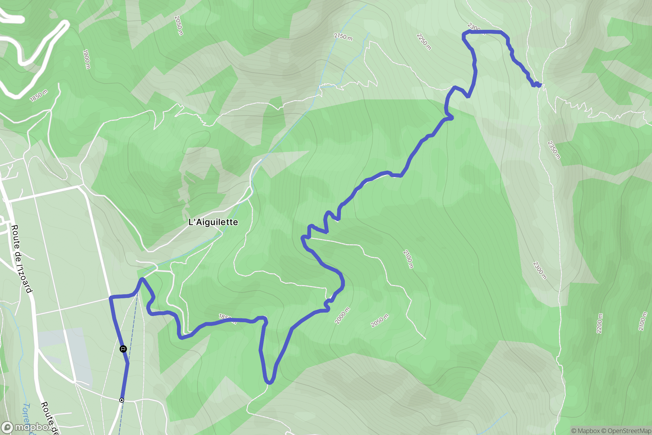 Arvieux : carte du parcours de randonnée - France