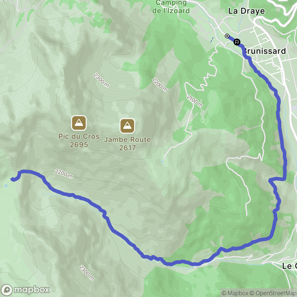 Arvieux : carte du parcours de randonnée - France