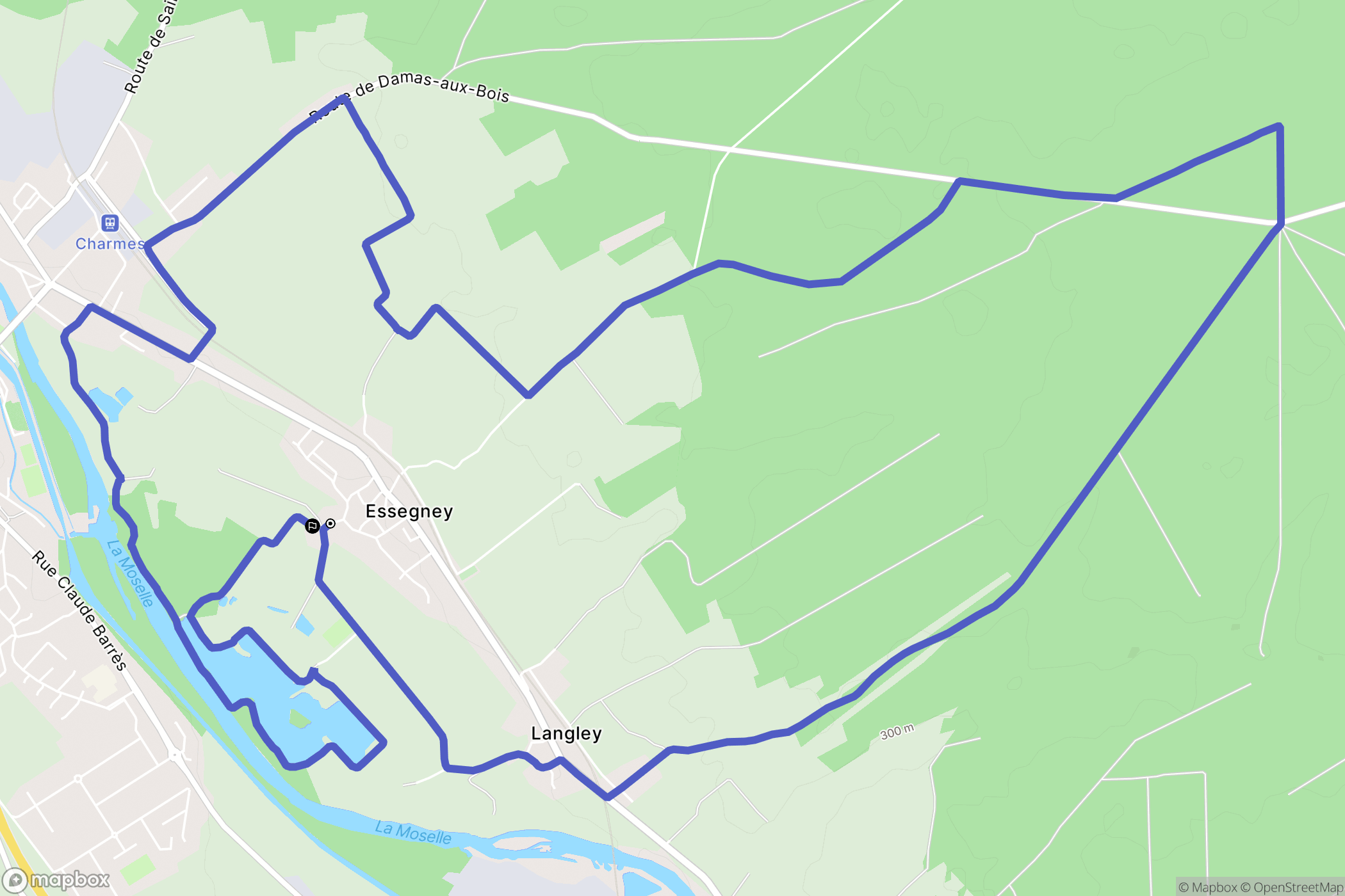 Essegney : carte du parcours de randonnée - France