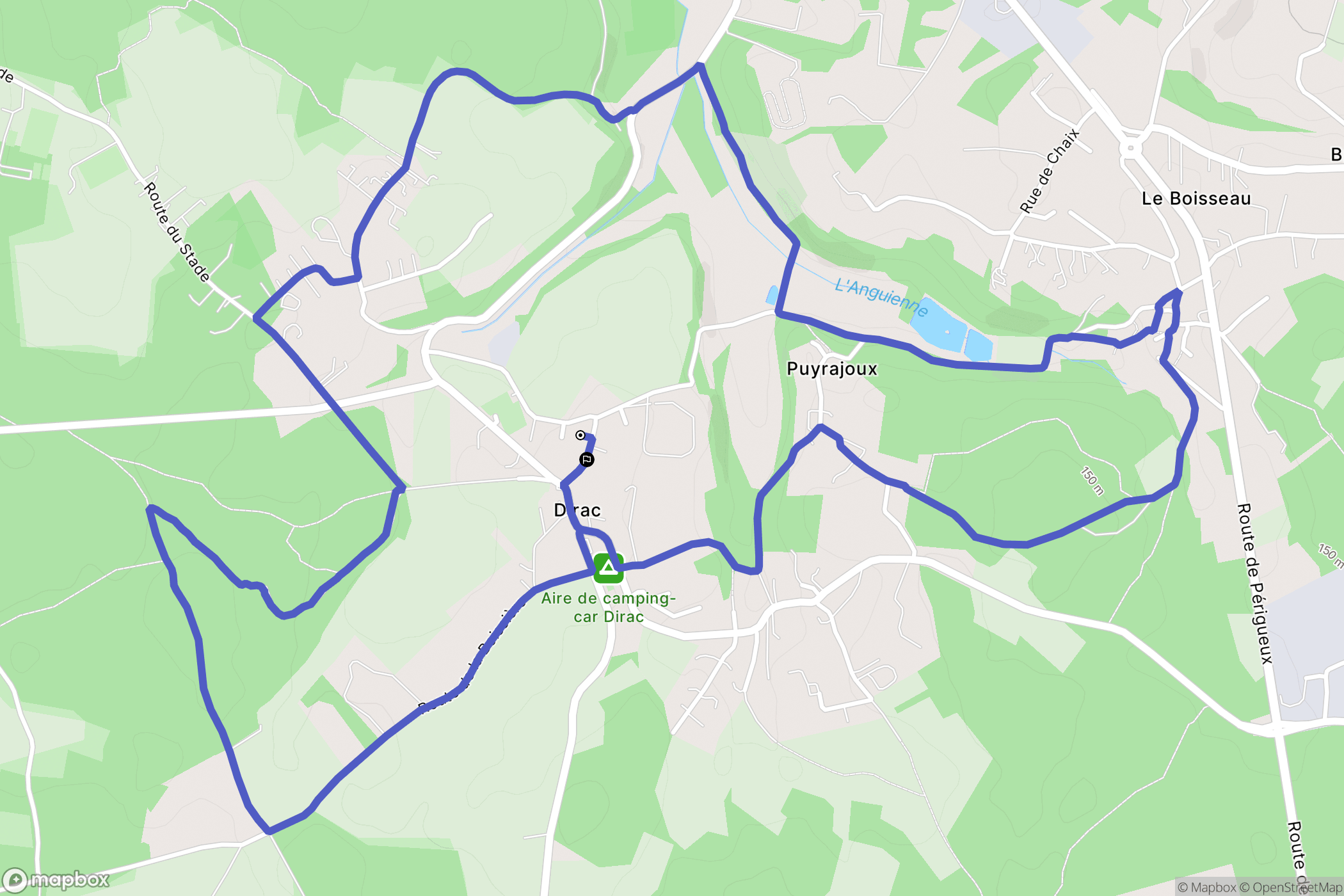 Dirac : carte du parcours de randonnée - France
