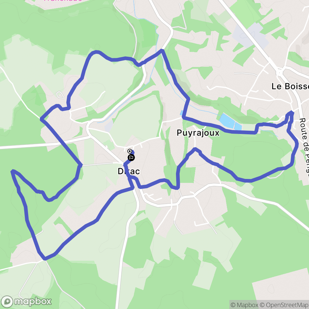 Dirac : carte du parcours de randonnée - France