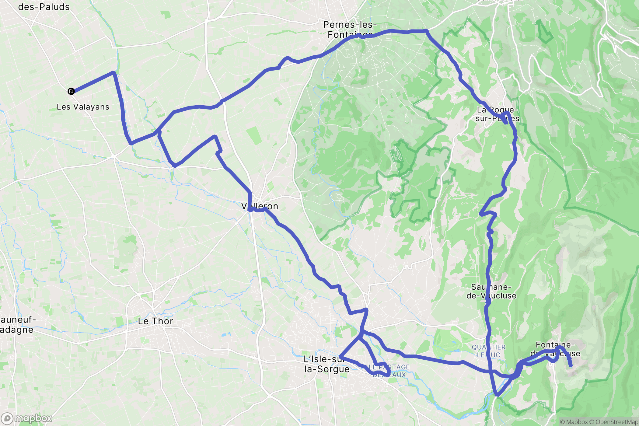 Pernes-les-Fontaines : carte du parcours de randonnée - France