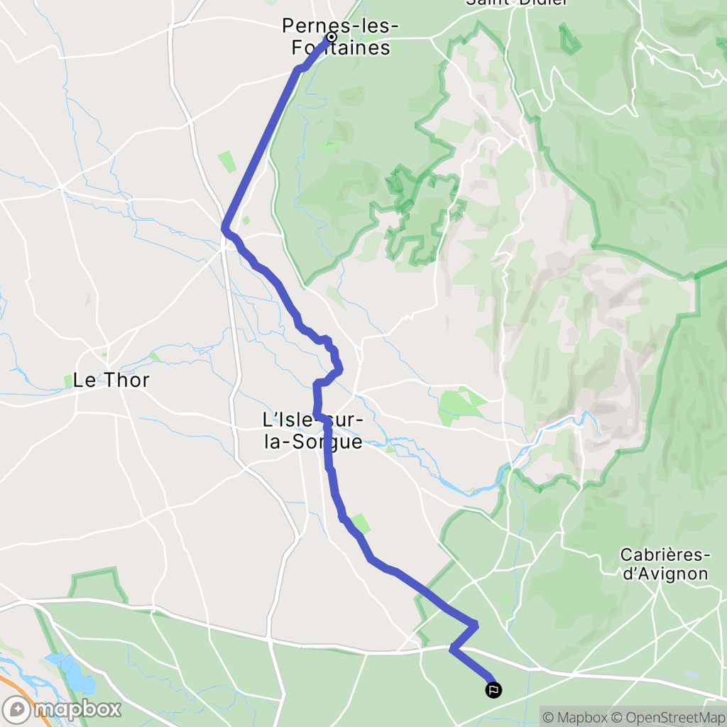 Pernes-les-Fontaines : carte du parcours de randonnée - France